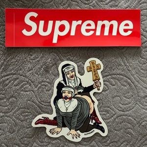 (2) 2022 Authentic new supreme Nun & box logo stickers